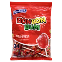 Colombina Bon Bon Bum Strawberry Bubble Gum Pops, 408g