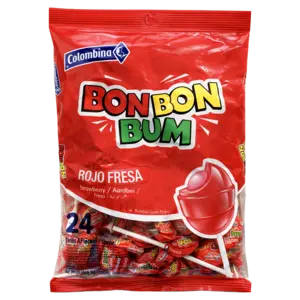 Colombina Colombina Bon Bon Bum Strawberry Bubble Gum Pops, 408g Colombina Colombina Bon Bon Bum Strawberry Bubble Gum Pops, 408g