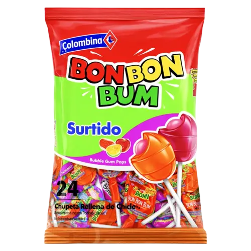 Colombina Colombina Bon Bon Bum Gemischte Sorten, 408g Colombina Colombina Bon Bon Bum Gemischte Sorten, 408g