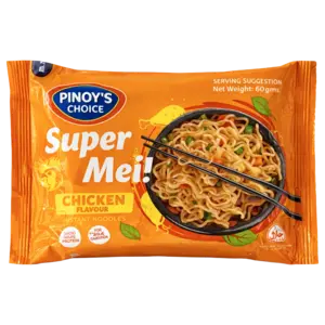 Pinoy’s Choice Super Me! Chow Mein Instant Noodle Chicken Flavour, 60g Pinoy’s Choice Super Me! Chow Mein Instant Noodle Chicken Flavour, 60g