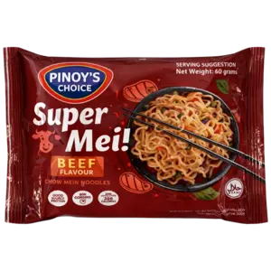 Pinoy’s Choice Super Me! Chow Mein Instant Noodle Beef Flavour, 60g Pinoy’s Choice Super Me! Chow Mein Instant Noodle Beef Flavour, 60g