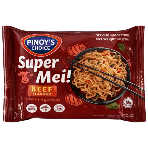 Pinoy’s Choice Super Me! Chow Mein Instant Noodle Beef Flavour, 60g Pinoy’s Choice Super Me! Chow Mein Instant Noodle Beef Flavour, 60g