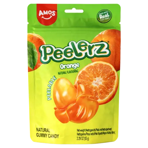 Amos Peelerz Orange Gummy Candy, 65g