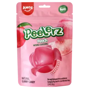 Amos Peelerz Peach Gummy Candy, 65g
