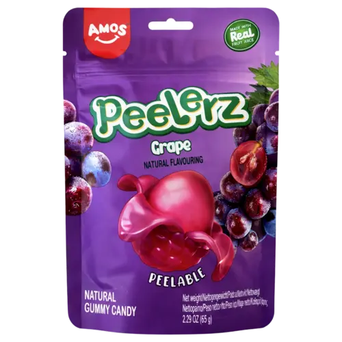 Amos Peelerz Grape Gummy Candy, 65g
