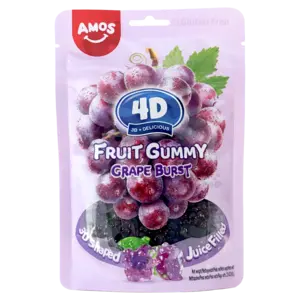 Amos 4D Fruit Gummy Juicy Grape Burst, 65g