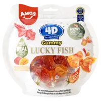 4D Fruit Gummy Lucky Fish Peach Mango, 65g