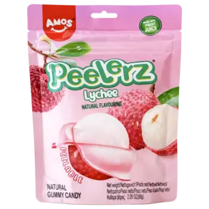 Amos Peelerz Lychee Gummy Candy, 65g