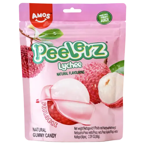 Amos Peelerz Lychee Gummy Candy, 65g
