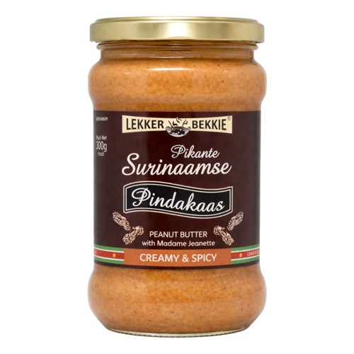 Lekker Bekkie Lekker Bekkie Pikante Surinaamse Pindakaas, 300g