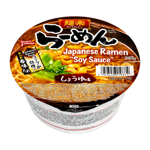 Hikari Menraku Japanese Soy Sauce Cup Ramen, 76g