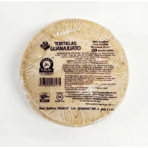 Guanajuato Tortillas Guanajuato White Corn Tortillas, 500g