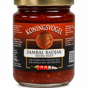 Koningsvogel Koningsvogel Sambal Badjak Extra Heet, 280g Koningsvogel Koningsvogel Sambal Badjak Extra Heet, 280g