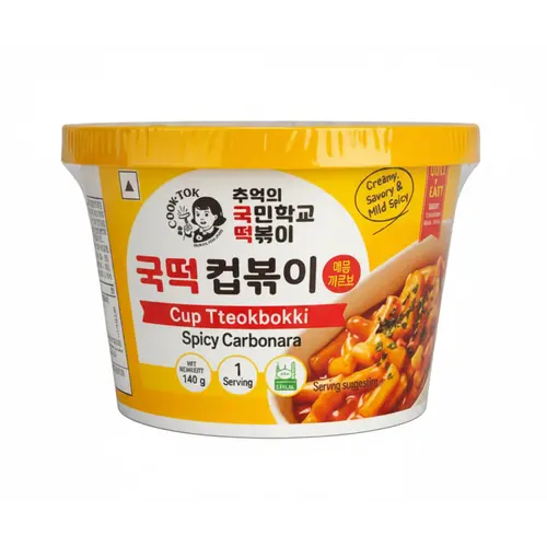 Cook-Tok Cup Tteokbokki Spicy Carbonara, 140g Cook-Tok Cup Tteokbokki Spicy Carbonara, 140g