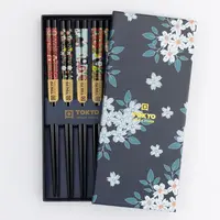 Wooden Chopstick Gift Set Cherry Blossom Blue