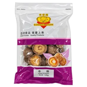 Golden Lion Golden Lion Dried Shiitake Mushroom A/A Grade 4-5cm, 100g Golden Lion Golden Lion Dried Shiitake Mushroom A/A Grade 4-5cm, 100g