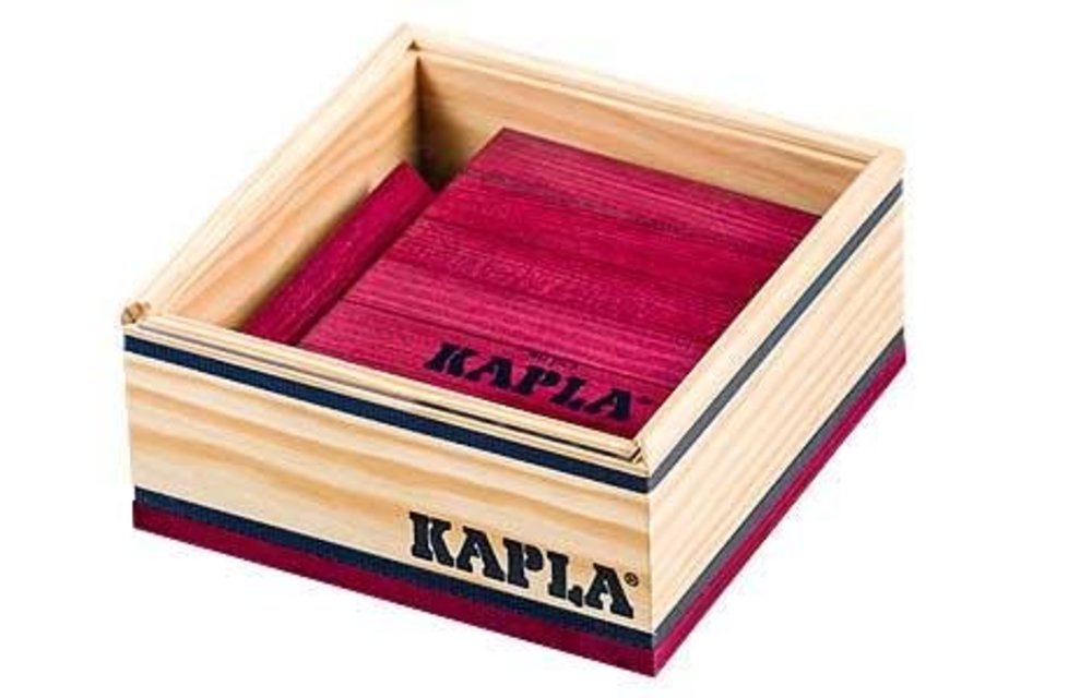 Kapla 40 wijnrood plankjes in kistje