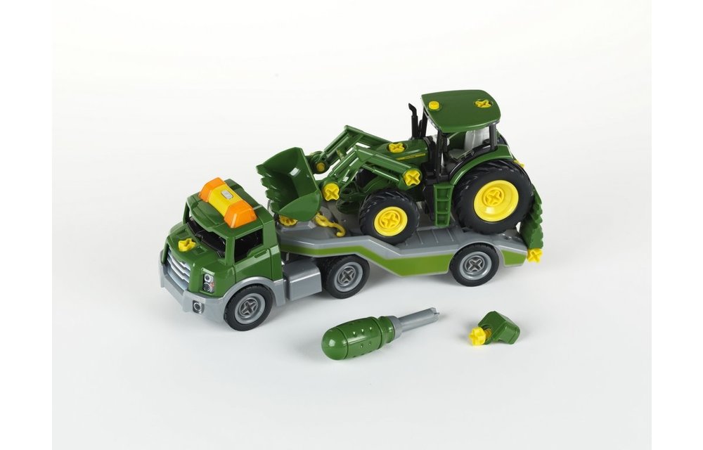 John Deere Tractor met transporter en voorlader | 3908