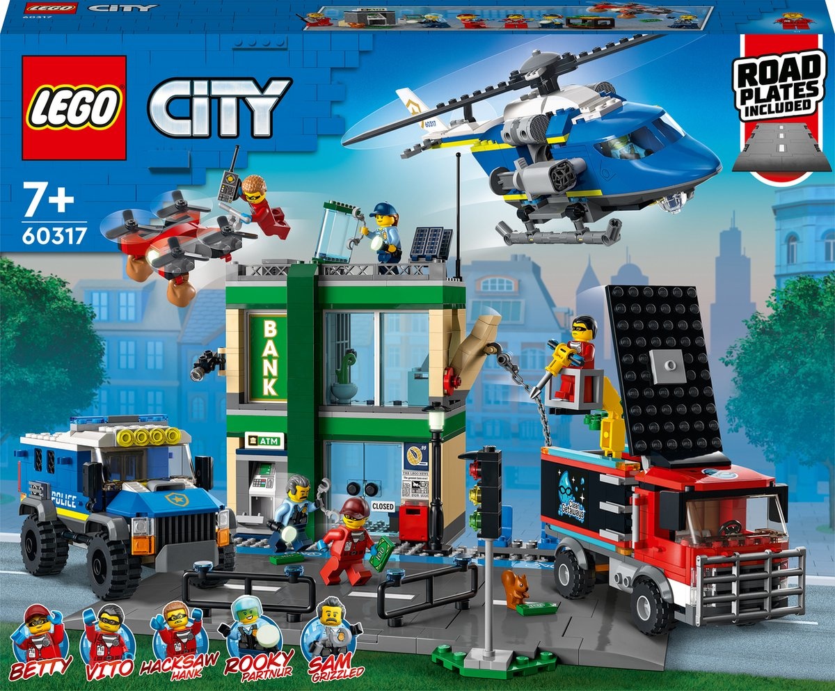 LEGO City Politieachtervolging bij de bank | 60317 - Bouwspeelgoed.nl