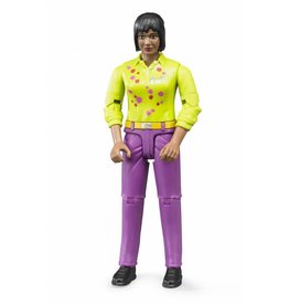 Bruder Bruder 60403 - Speelfiguur vrouw: bruin, zwart, roze jeans