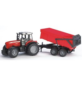 Bruder Bruder 2045 - Massey Ferguson 7480 met kiepende aanhanger rood