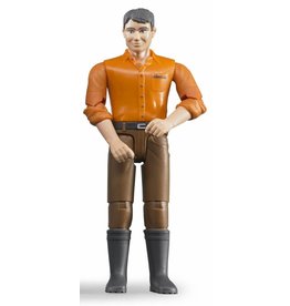 Bruder Bruder 60007 - Speelfiguur man: blank, grijs, bruine jeans