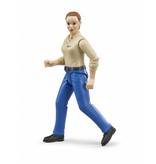 Bruder Bruder 60408 - Speelfiguur vrouw: blank, bruin, blauwe jeans