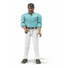 Bruder Bruder 60003 - Speelfiguur man: donker, bruin, witte jeans