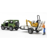 Bruder Bruder 2593 - Landrover met aanhanger en JCB mini graafmachine