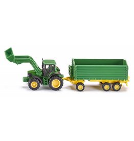 Siku Siku 1843 - John Deere met frontlader en aanhanger 1:87