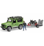 Bruder Bruder 2598 - Landrover Defender met aanhanger en Ducati motor en berijder