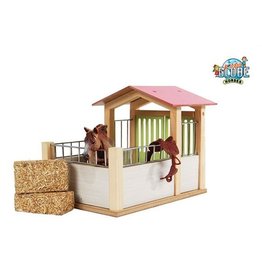 Kids Globe 610206 - Paardenbox roze 1:24 (geschikt voor Schleich)