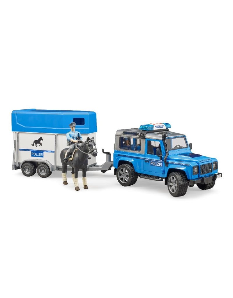 Bruder Bruder 2588 - Politieset Land Rover + paardentrailer