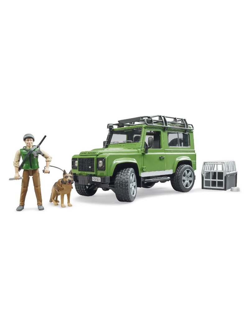 Bruder Bruder 2587 - Land Rover Defender Station Wagon met boswachter en hond