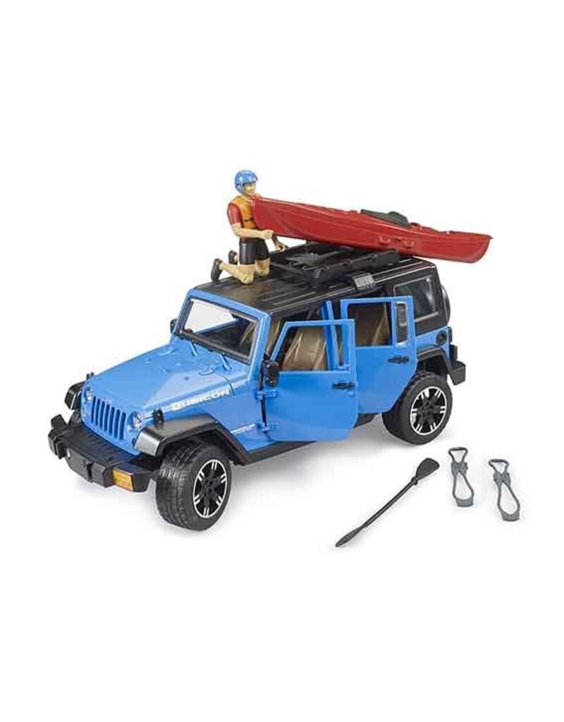 Bruder Bruder 2529 - Jeep Wrangler Rubicon Unlimited met kajak en speelfiguur