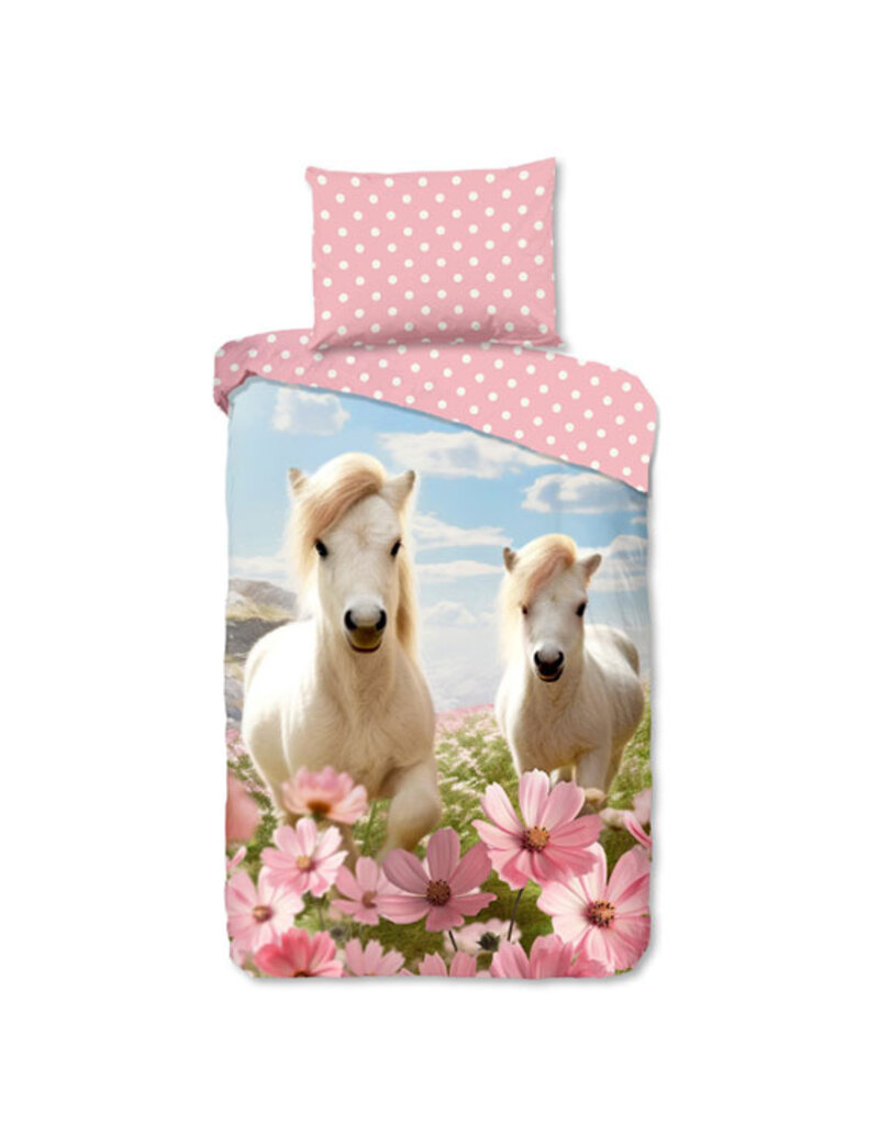 Dekbed Good Morning Paarden in bloemenveld