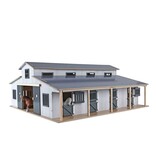 Kids Globe Kids Globe 610311 - Paardenstal met 7 boxen en weiland 1:24