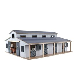 Kids Globe Kids Globe 610311 - Paardenstal met 7 boxen en weiland 1:24