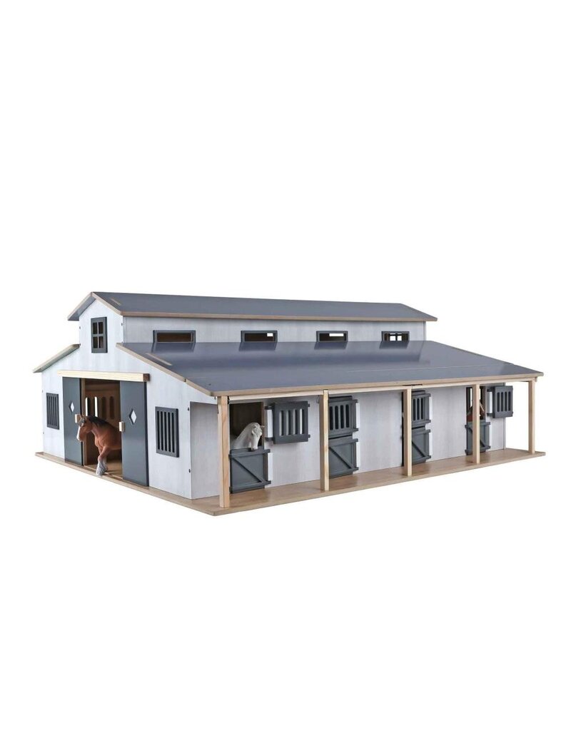 Kids Globe Kids Globe 610311 - Paardenstal met 7 boxen en weiland 1:24