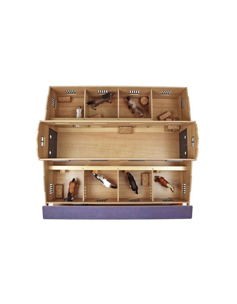 Kids Globe Kids Globe 610311 - Paardenstal met 7 boxen en weiland 1:24