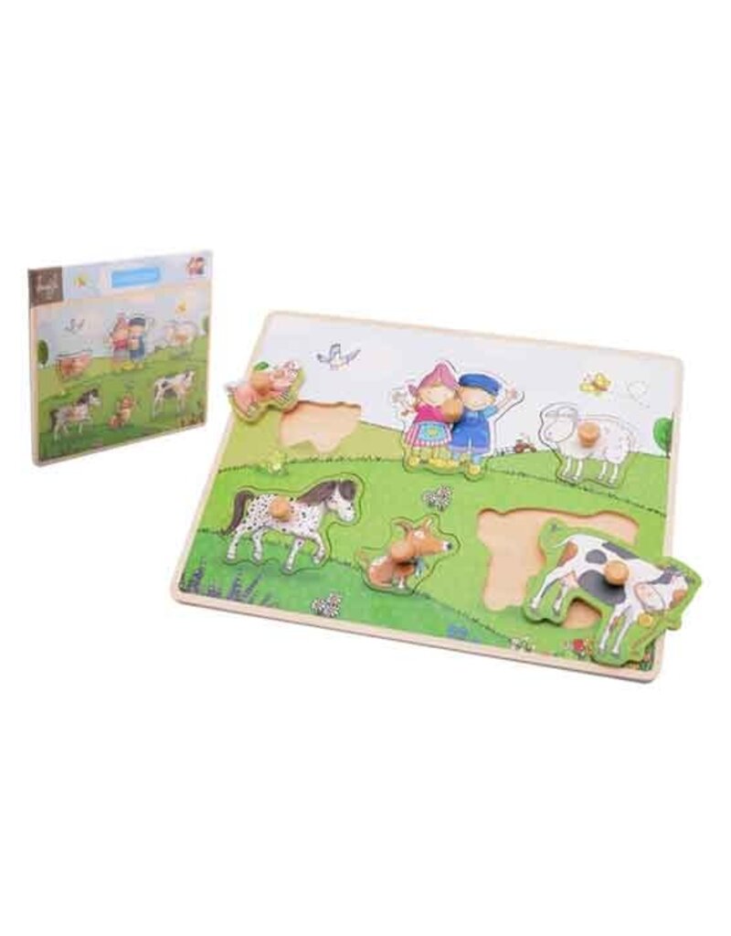 Tractor Ted Fien en Teun 80170 - Knopjes puzzel dieren