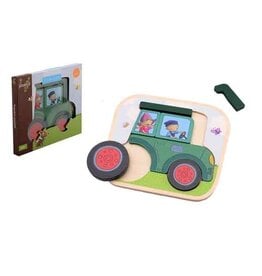 Tractor Ted Fien en Teun 80171 - Houten puzzel tractor