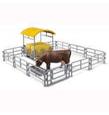 Bruder Bruder 62612 - Hooiruif met koe, omheining en bak 1:16