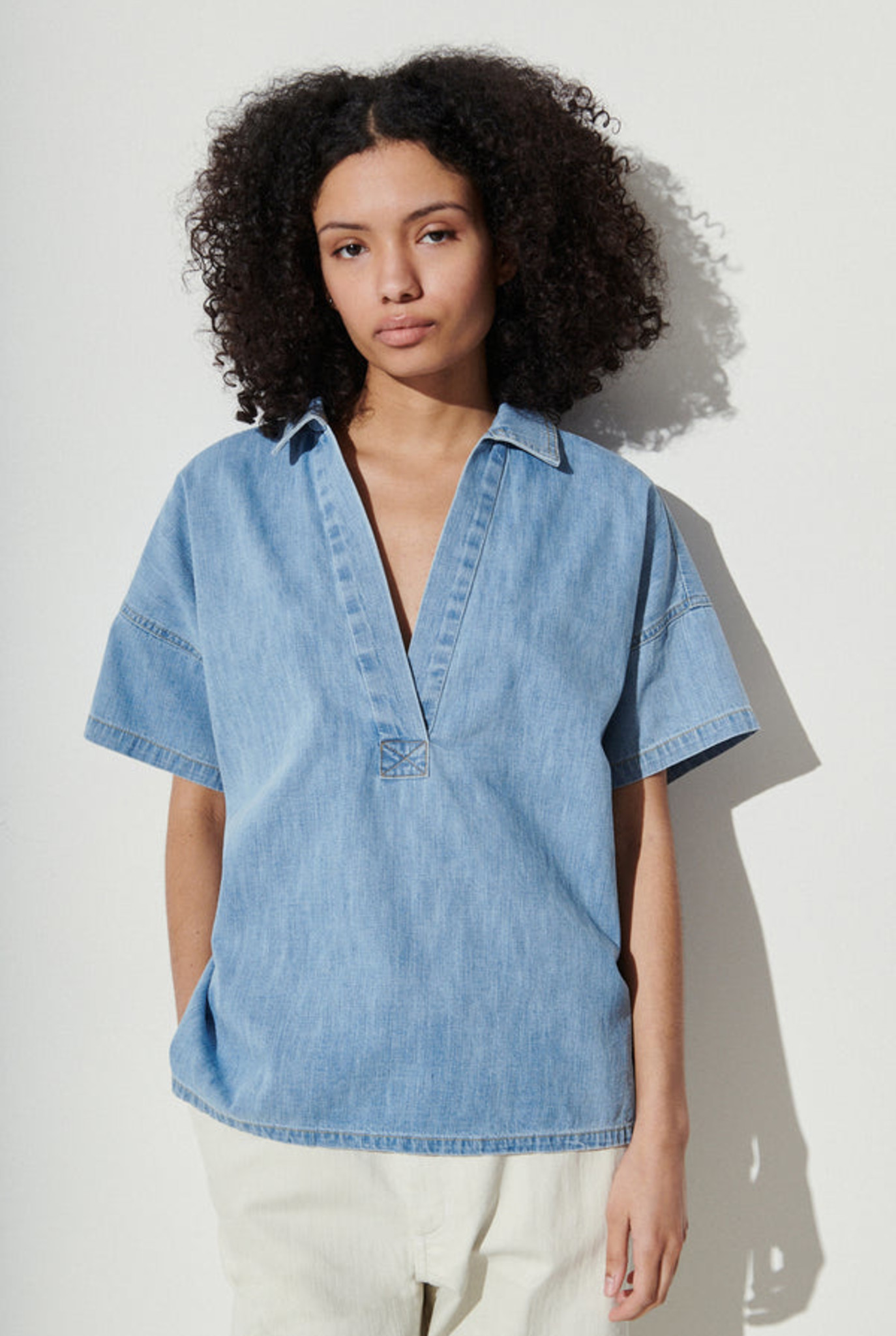 Rachel Comey Jagio top denim Celeste 