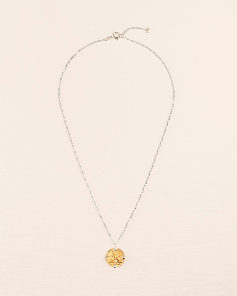 Necklace with coin silver goldplated