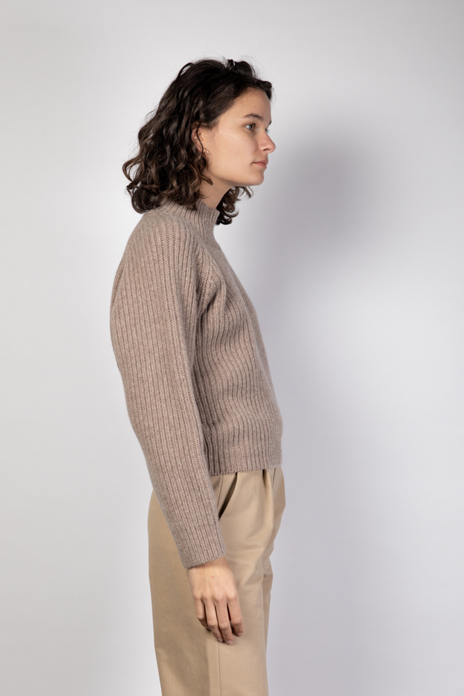 Alina Unisex sweater Hibiscus  Grey Melange