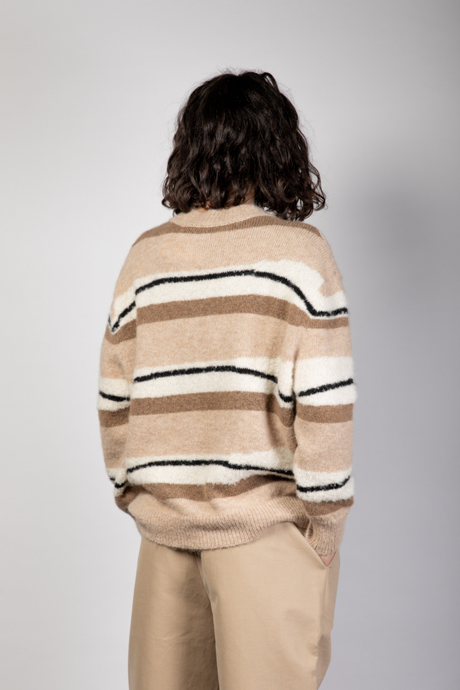 Alan Alpaca Striped sweater Beige