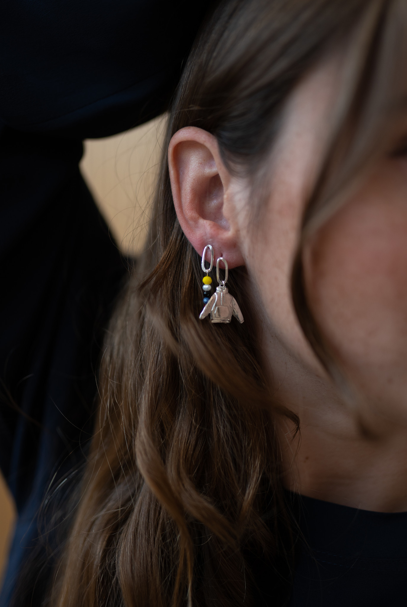 SAPEur Vermeer Pearl Earrings Hoodie