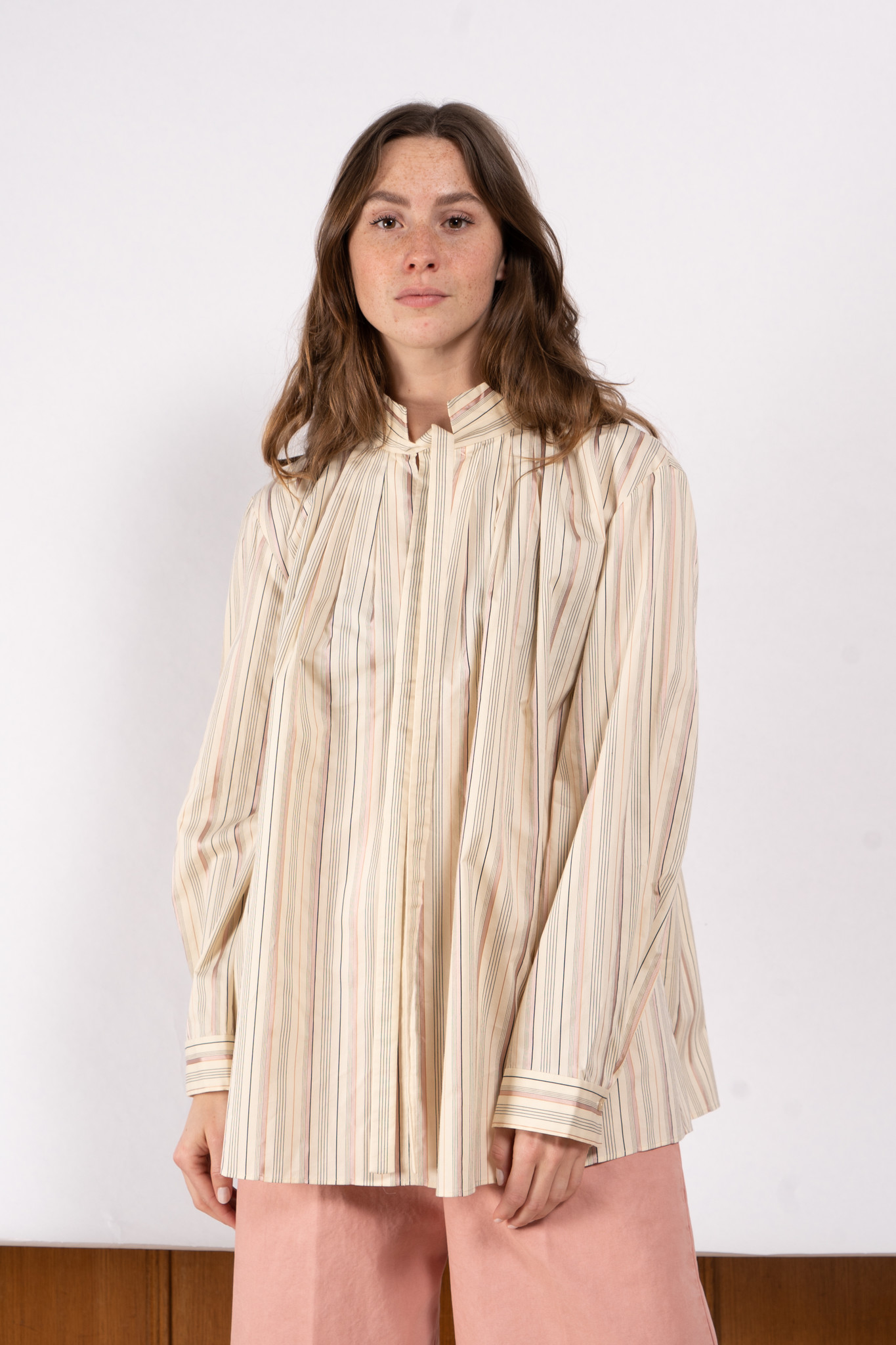 Orton blouse Silk Cotton Stripe Maplewood