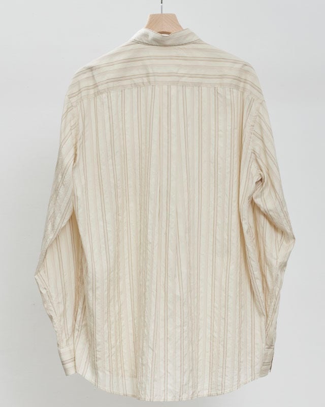 Ernie Palo Stripe silk shirt Nutwhite